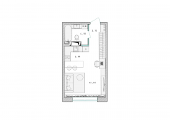 1-комнатная квартира 27,8 м²