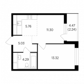 2-комнатная квартира 41,94 м²
