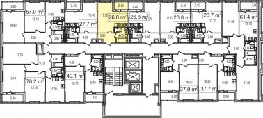 1-комнатная квартира 26,8 м²