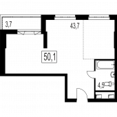 2-комнатная квартира 50,1 м²