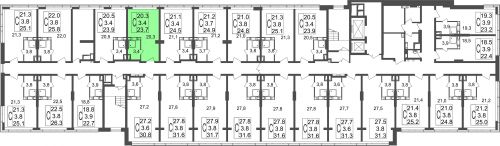 Студия, 23.7 м²