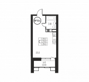 1-комнатная квартира 29 м²