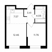 2-комнатная квартира 39,25 м²