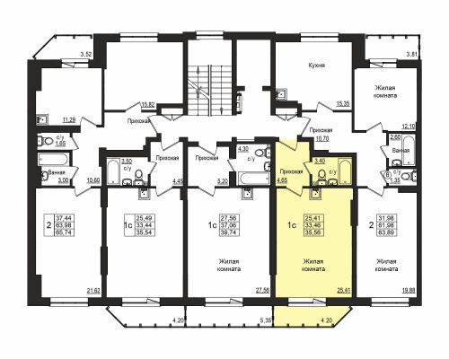 Студия, 33.1 м²