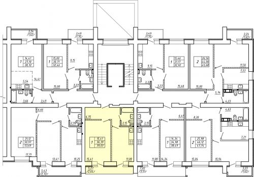 1-комнатная, квартира, 37 м²