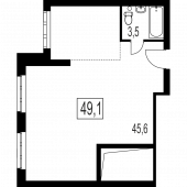 2-комнатная квартира 49,1 м²