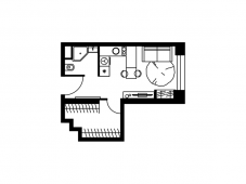 1-комнатная квартира 26,8 м²