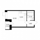 1-комнатная квартира 24,6 м²