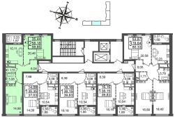 2-комнатная квартира 58,42 м²