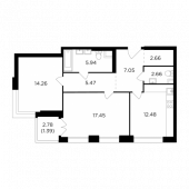 2-комнатная квартира 69,36 м²
