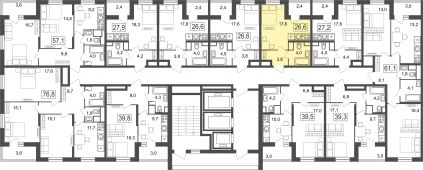 1-комнатная квартира 26,6 м²