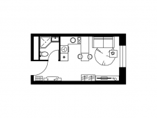 1-комнатная квартира 22,3 м²
