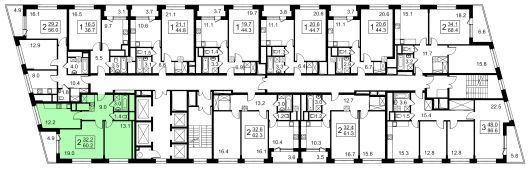 2-комнатная квартира 63,3 м²