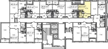 1-комнатная квартира 25,5 м²