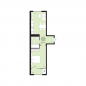 1-комнатная квартира 43,6 м²