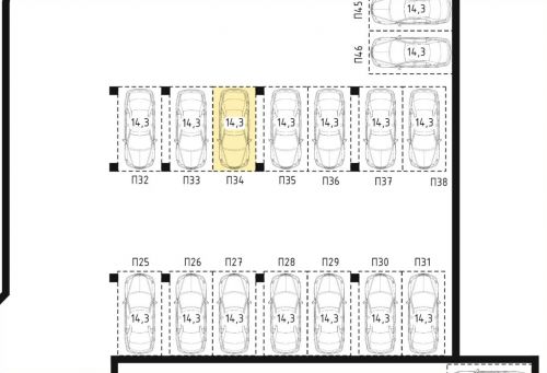 Машиноместа, 14.3 м²