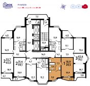 1-комнатная квартира 39,5 м²