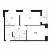 2-комнатная квартира 62,35 м²