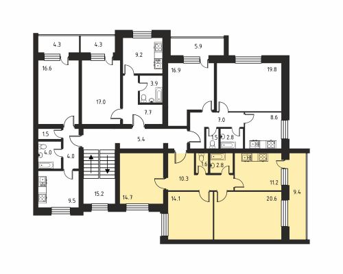 Многокомнатная, квартира, 148.4 м²