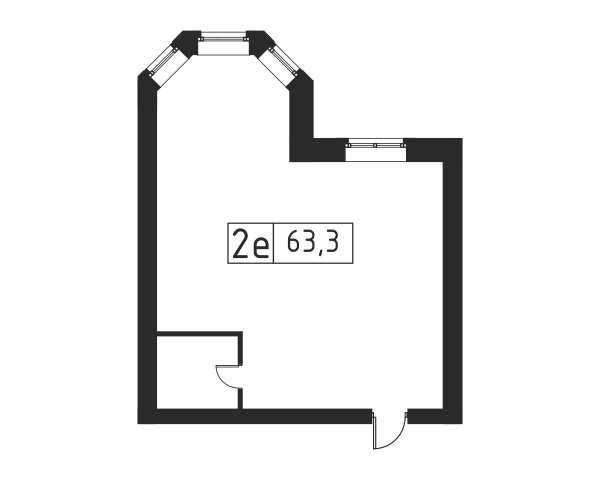 1 комната до 63.3