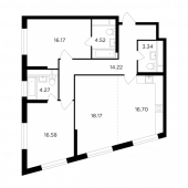 3-комнатная квартира 93,97 м²