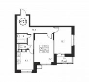 2-комнатная квартира 56,15 м²