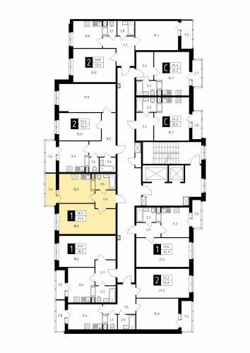 1-комнатная, квартира, 37.5 м²