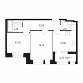 2-комнатная квартира 51,02 м²