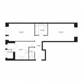 2-комнатная квартира 58,53 м²