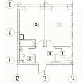 1-комнатная квартира 35,53 м²