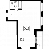 2-комнатная квартира 50,8 м²