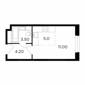 1-комнатная квартира 23,7 м²