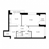 2-комнатная квартира 68,45 м²