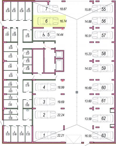 Машиноместа, 16.7 м²