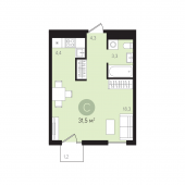 1-комнатная квартира 31,5 м²