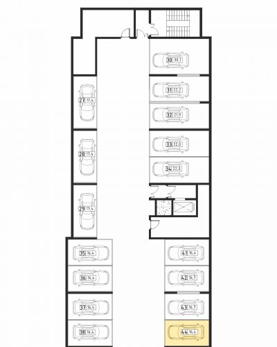 Машиноместа, 16.4 м²