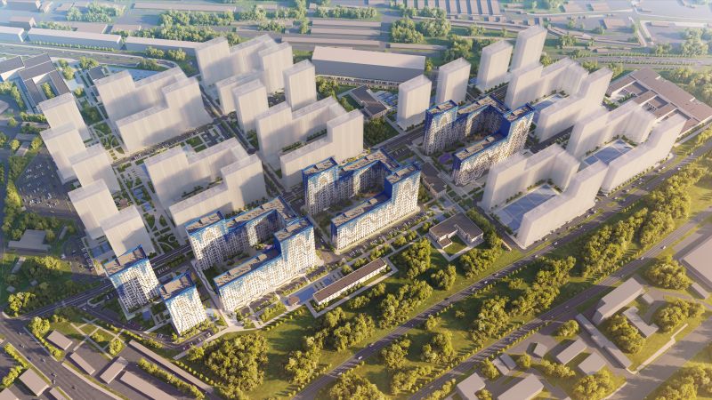 В ЖК «Светлый мир «Станция Л»…» ведется динамичное строительство