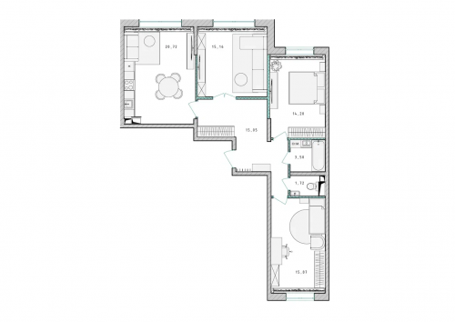 3-комнатная, квартира, 86 м²