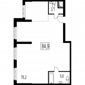 3-комнатная квартира 84,9 м²