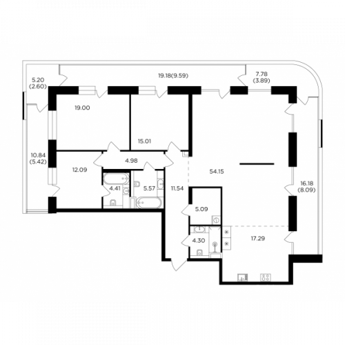 Многокомнатная, квартира, 183.02 м²