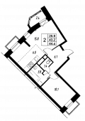 2-комнатная квартира 43,2 м²