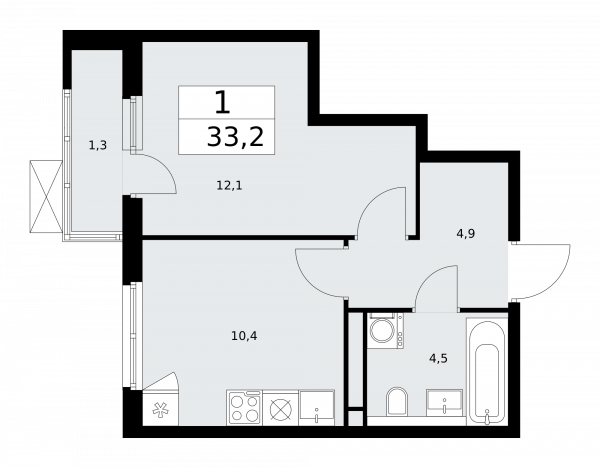 1 комната до 33.2