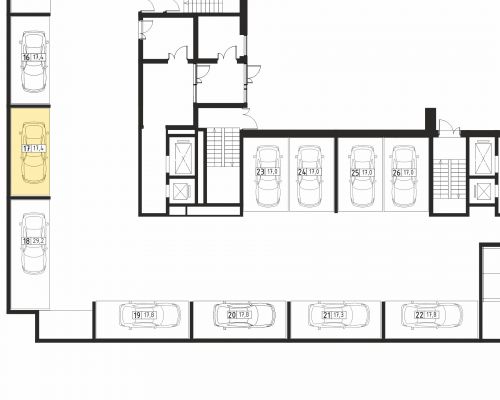 Машиноместа, 17.4 м²