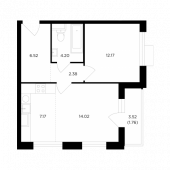 2-комнатная квартира 48,22 м²