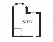 1-комнатная квартира 62,9 м²