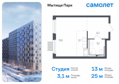 1-комнатная квартира 25 м²