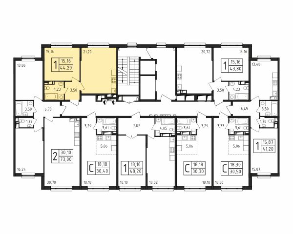 1 комната до 44.2