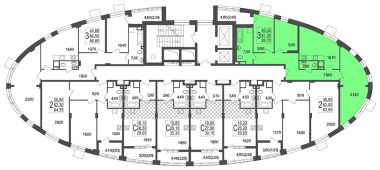 3-комнатная квартира 83,69 м²