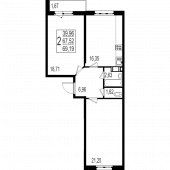 2-комнатная квартира 69,19 м²