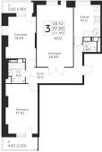 3-комнатная квартира 87,8 м²